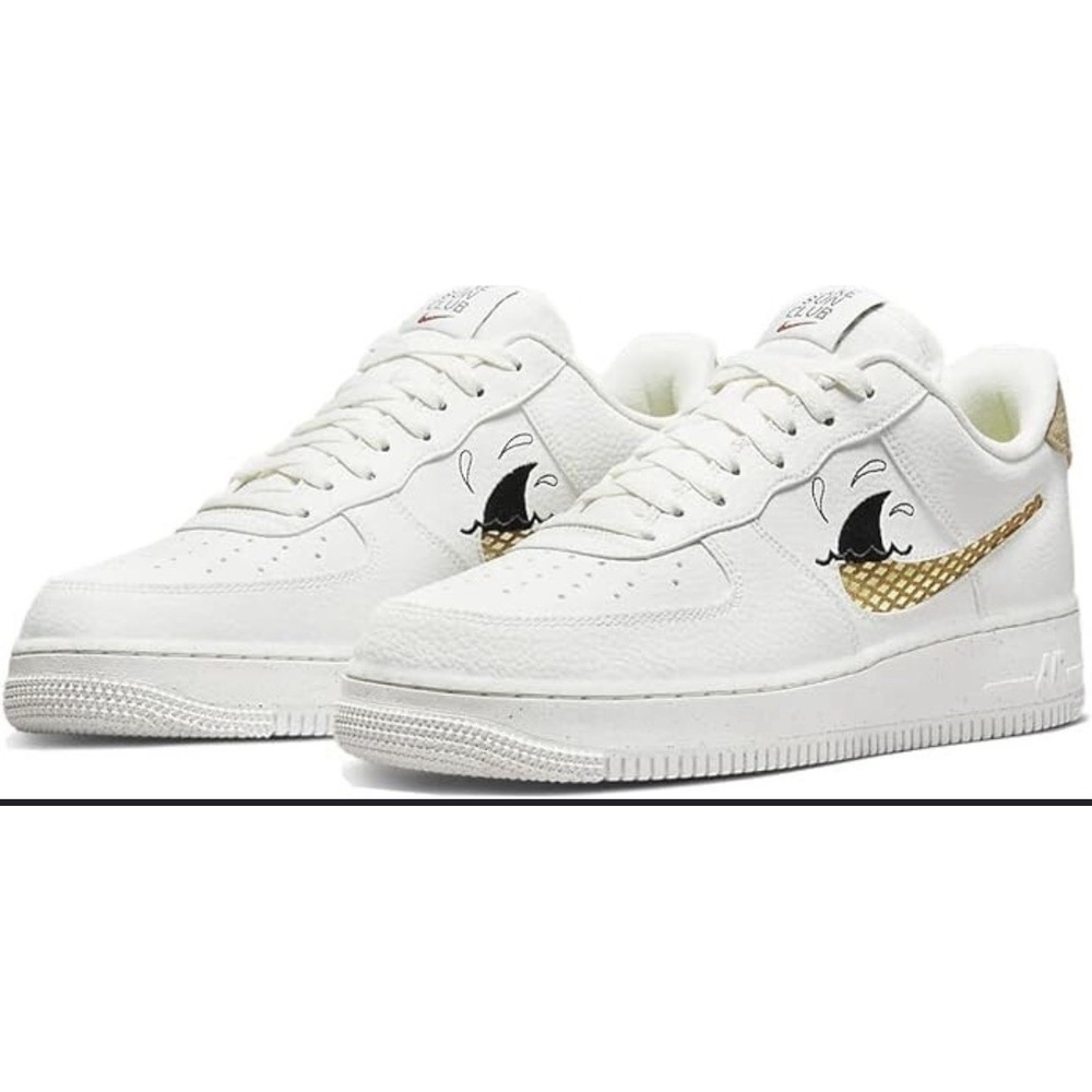 Nike Air Force 1 Low Sun Club Shark Fin Kids Sz 5.5 White DM0117-100 Sneaker - Picture 1 of 11